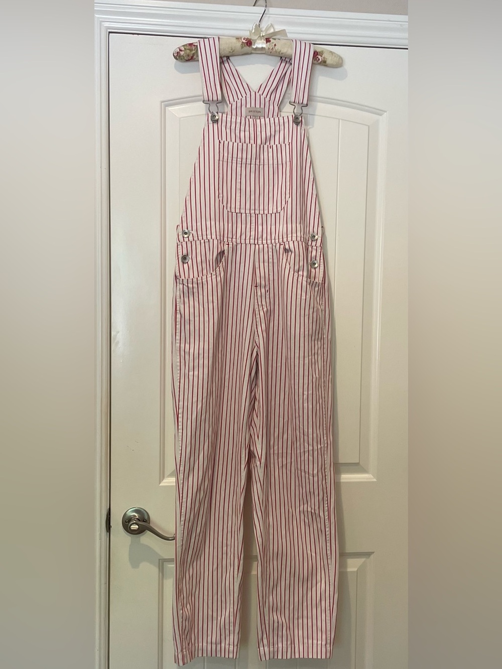 100% Cotton Brixton Costa Overall Aloha Red Pinstripe EUC - size Small - Picture 3 of 8
